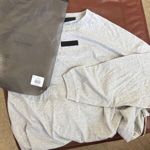 Essentials Light Gray Long Sleeve Men's Tee